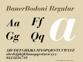 BauerBodoni-BoldItalic 001.000 Font Sample