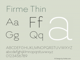 Firme-Thin Version 1.200 Font Sample