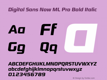 DigitalSans NowML BolIta Version 1.000 Font Sample