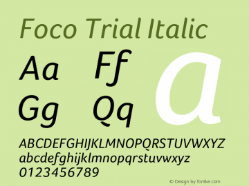 FocoTrial-Italic Version 1.101图片样张