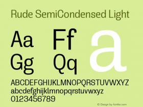 Rude SemiCondensed Light Version 1.000图片样张