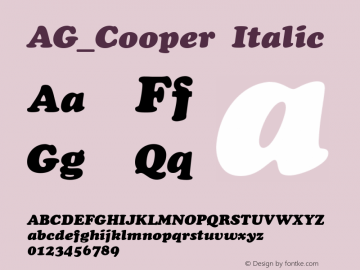 AG_Cooper Italic 001.000图片样张