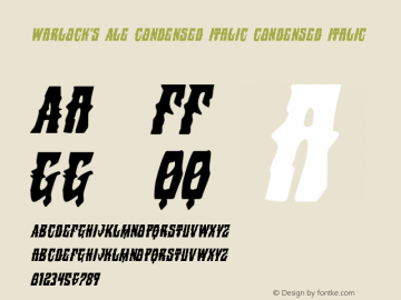 Warlock's Ale Condensed Italic Version 1.0; 2014图片样张