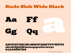 Rude Slab Wide Black Version 1.000 Font Sample