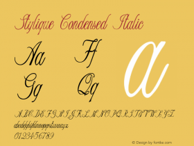 Stylique-CondensedItalic Version 1.000 Font Sample