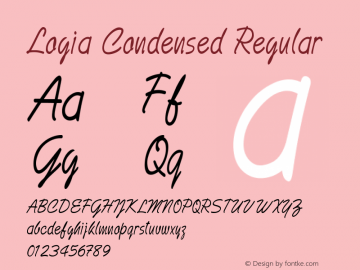 Logia-CondensedRegular Version 1.000 Font Sample