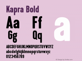 Kapra-Bold Version 1.000;PS 001.001;hotconv 1.0.56图片样张