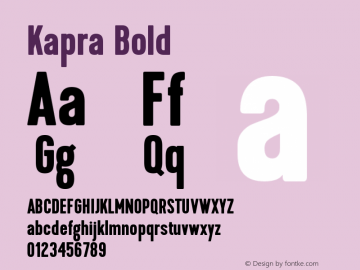 Kapra-Bold Version 1.000;PS 001.001;hotconv 1.0.56 Font Sample