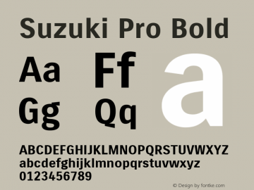 SuzukiPro-Bold Version 001.003 Font Sample