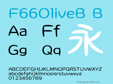 F66OliveB Version 1.01 Font Sample