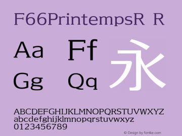 F66PrintempsR Version 1.01 Font Sample