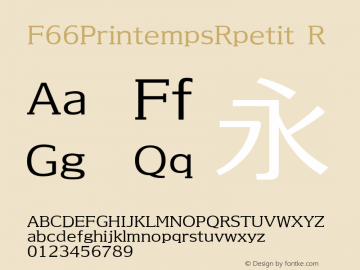 F66PrintempsRpetit Version 1.01 Font Sample