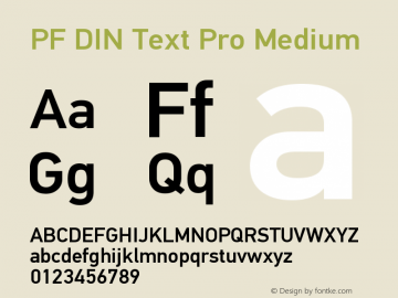 PFDINTextPro-Medium Version 1.000;PS 001.001;hotconv 1.0.56 Font Sample