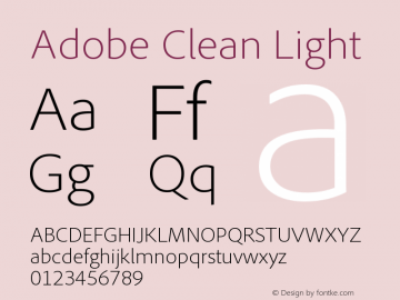 AdobeClean-Light Version 1.027;PS 1.000;hotconv 1.0.56;makeotf.lib2.0.21637 Font Sample