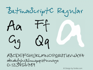 BetinaScriptC Regular 001.000 Font Sample