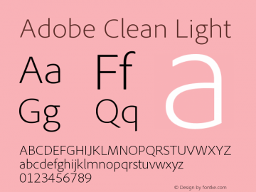 AdobeClean-Light Version 1.027;PS 1.000;hotconv 1.0.56;makeotf.lib2.0.21637 Font Sample
