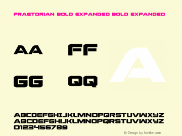 Praetorian Bold Expanded 001.000 Font Sample