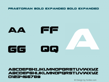 Praetorian Bold Expanded 001.000 Font Sample