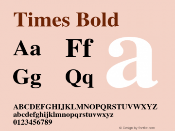 Times-Bold 001.000 Font Sample