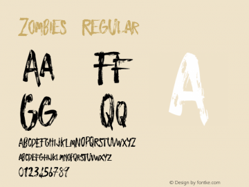 Zombies Version 1.0 Font Sample