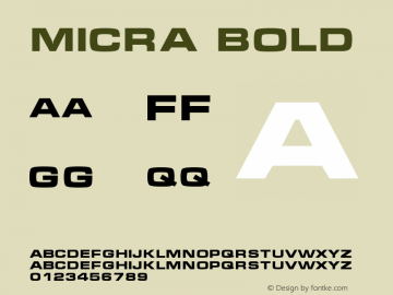 Micra Bold 1.0 Mon Aug 03 16:41:51 1992 Font Sample