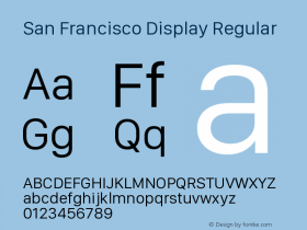 San Francisco Display Regular Version 1.00 March 27, 2017, initial release Font Sample