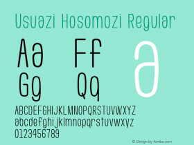 Usuazi Hosomozi Ver.1.3Gomarice Font  2016/11/30 Font Sample