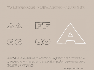 Ponderous Expanded-Outline Version 1.0 Font Sample