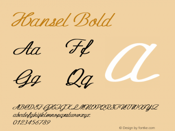 Hansel-Bold Version 1.000 Font Sample