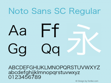 Noto Sans SC Regular Version 1.002;PS 1.002;hotconv 1.0.79;makeotf.lib2.5.61930图片样张