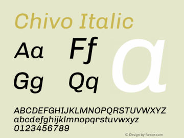 Chivo-Italic 1.000 Font Sample