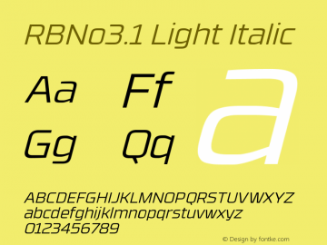 RBNo3.1-LightItalic 1.000图片样张