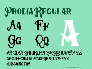 Prodia Version 1.000;PS 001.001;hotconv 1.0.56 Font Sample