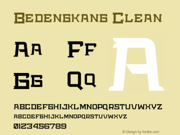 Bedengkang Clean Version 1.00 2016 Font Sample