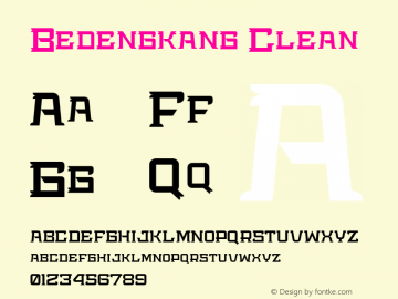 Bedengkang Clean Version 1.00 2016 Font Sample