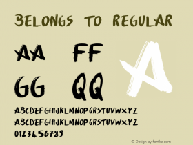 Belongs To Version 001.001 Font Sample