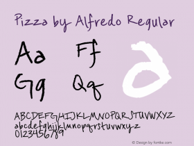 Pizza by Alfredo Version 1.00 July 7, 2013, initial release Font Sample