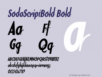 SodaScriptBold Version 001.000 Font Sample