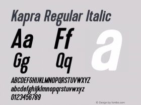 Kapra-RegularItalic 1.000 Font Sample