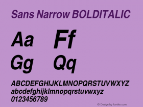 Sans Narrow BOLDITALIC 001.000图片样张