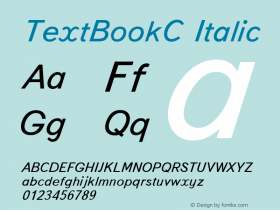 TextBookC Italic 001.000 Font Sample