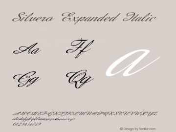 Silvero-ExpandedItalic Version 1.000 Font Sample