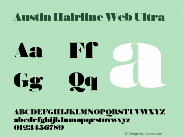 Austin Hairline Web Ultra Regular Version 1.1 2017图片样张