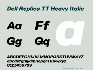 DellReplicaTT-HeavyItalic Version 1.002; build 0002图片样张