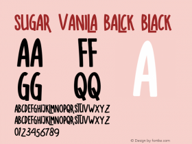 SUGARVANILABALCK-Black Version 1.000 Font Sample