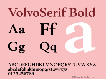 VolvoSerif Bold Version 1.000 1998 initial release Font Sample