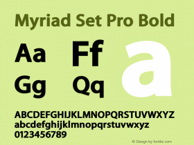 Myriad Set Pro Bold Version 1.002 June 19, 2014图片样张