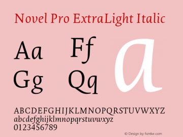 NovelPro-ExtraLightIt Version 1.005图片样张