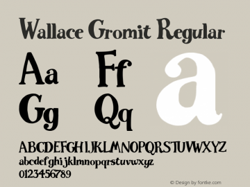 WallaceGromit-Regular Version 001.002 Font Sample