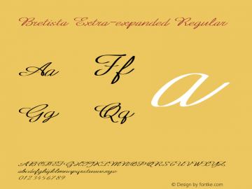 Bretista-ExtraexpandedRegular Version 1.000 Font Sample